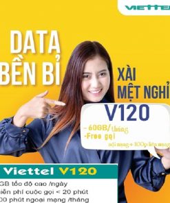 Sim V120 Viettel - Miễn phí 2Gb/ngày gọi nội mạng miễn phí