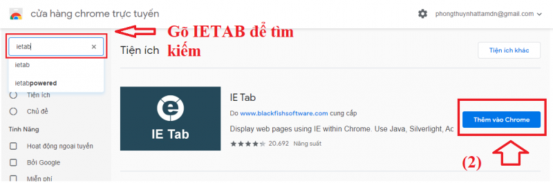 Thêm Tiện ích Ietab